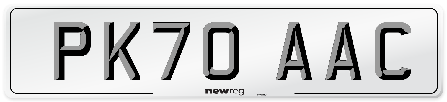 PK70 AAC Number Plate from New Reg